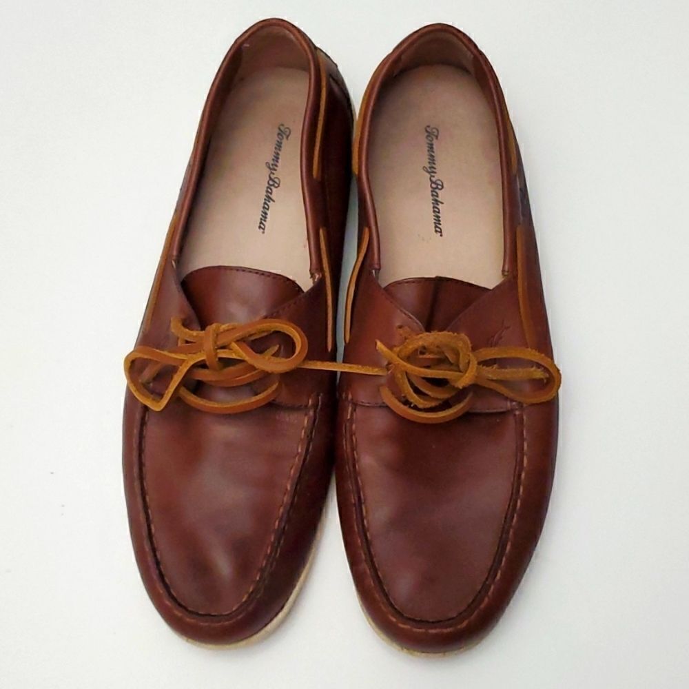 Tommy Bahama Brown Leather Loafers - Picture 5 of 8